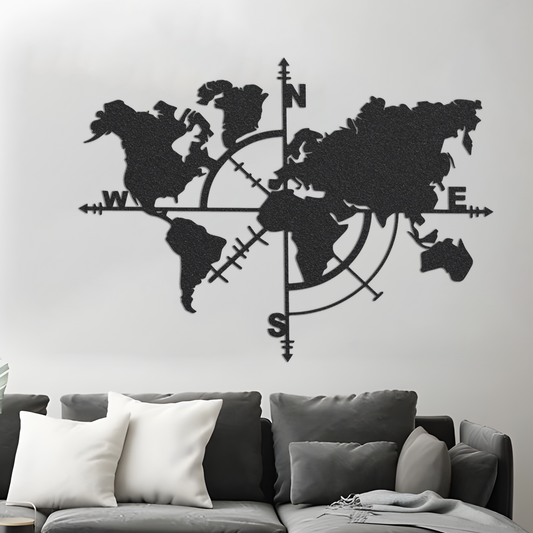 Metal World Map Wall Art, Map Wall Art For Office Decoration, Metal Wall Art For Entryway Interior Decor, World Map For Housewarming Gift